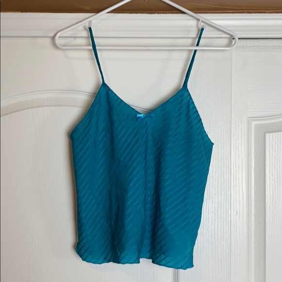 VINTAGE VICTORIAS SECRET TEAL CAMI LINGERIE TOP - Picture 1 of 4